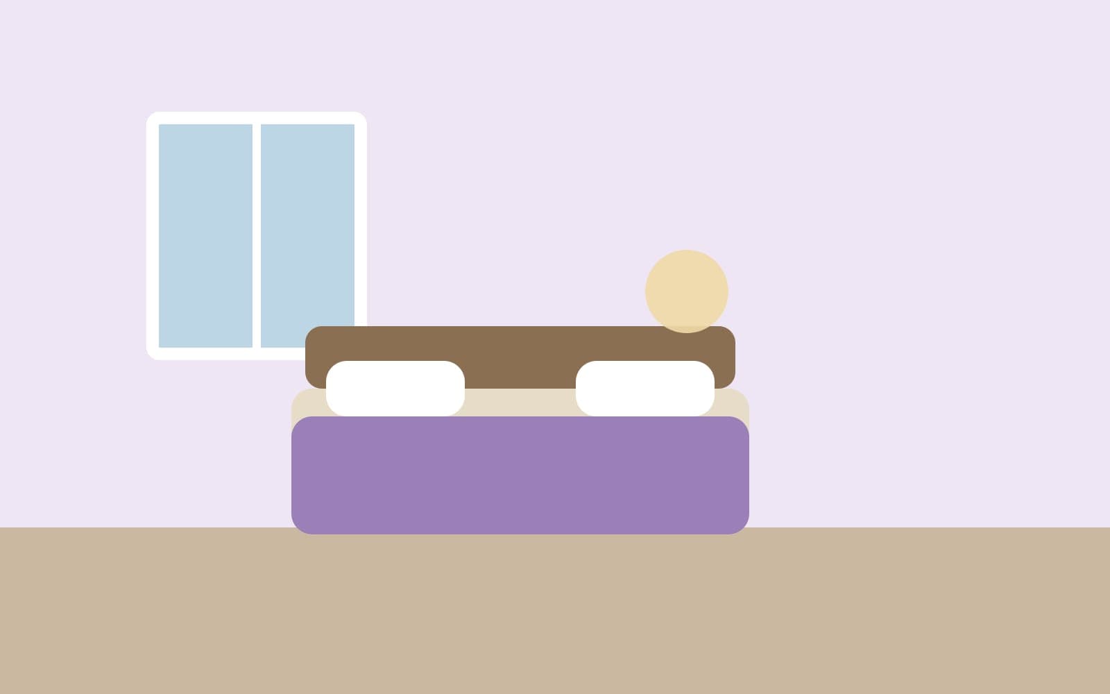 Camera del Glicine: il letto e la finestra (disegno di esempio)