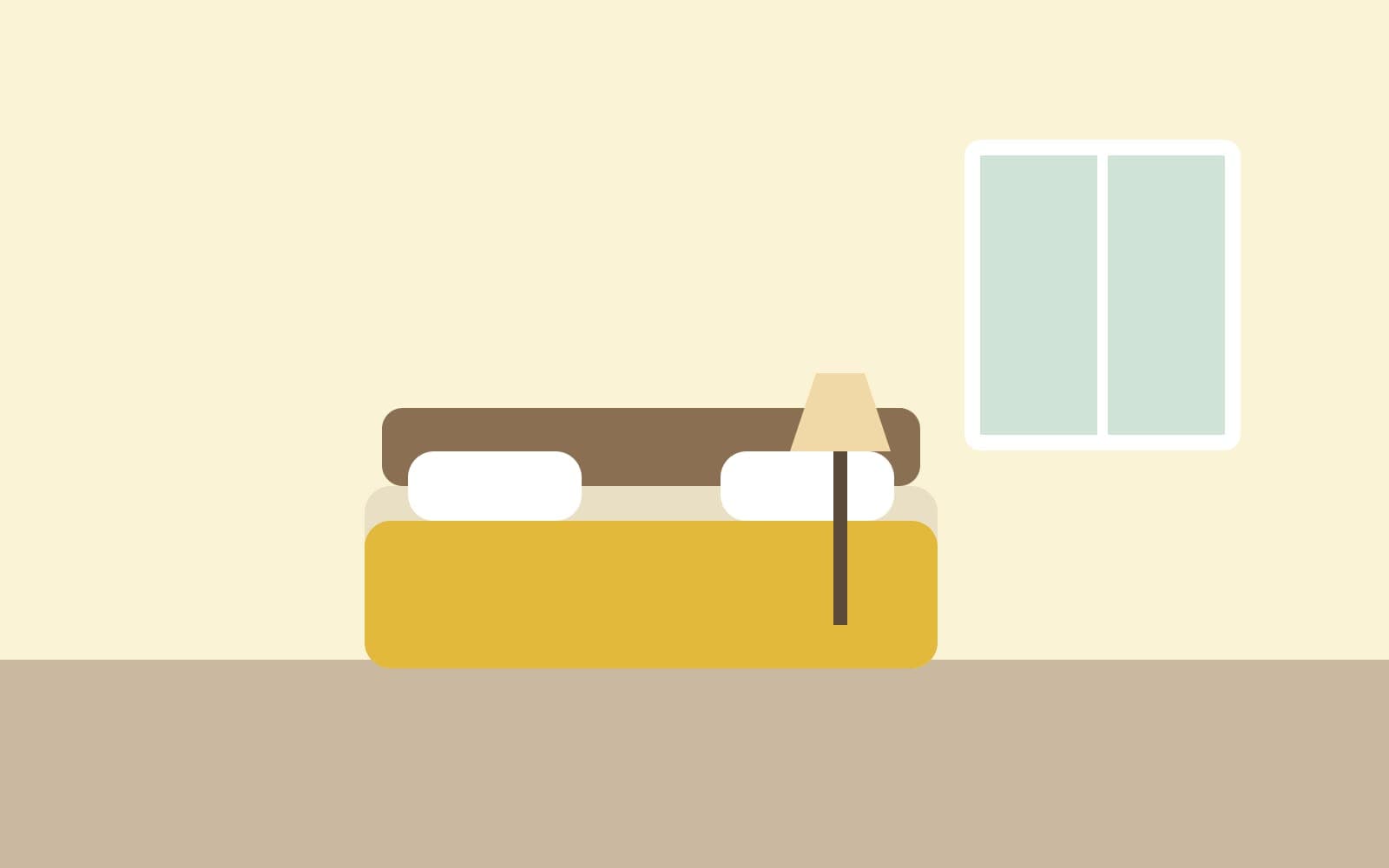 Camera del Limone: il letto e la finestra (disegno di esempio)